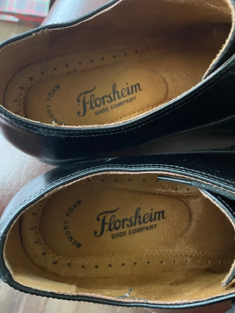 Florsheim Black Smooth Leather Cap Toe Oxford Shoes 9D